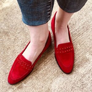 Barneys New York red suede flats
